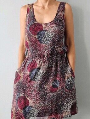Eliot Dot Print Dress Silk Sleeveless Multicolor Womens 4